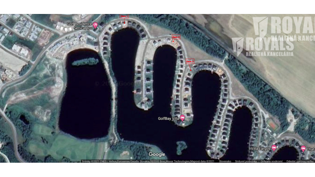 Vilka s privátnym mólom so vstupom do jazera, garážou, novostavba, Penati Golf Resort, Senica