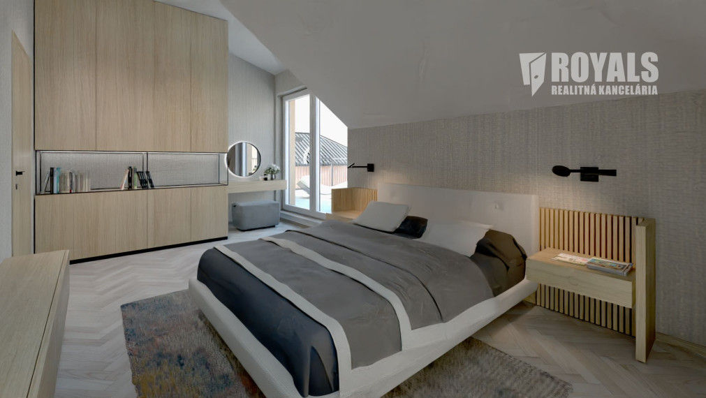 Skolaudovaná novostavba moderného domu, záhrada, terasa, Jarovce