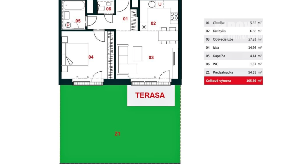 Kompletne zariadený 2i apartmán na prenájom, predzáhradka, garážové státie, Čerešne, Dúbravka